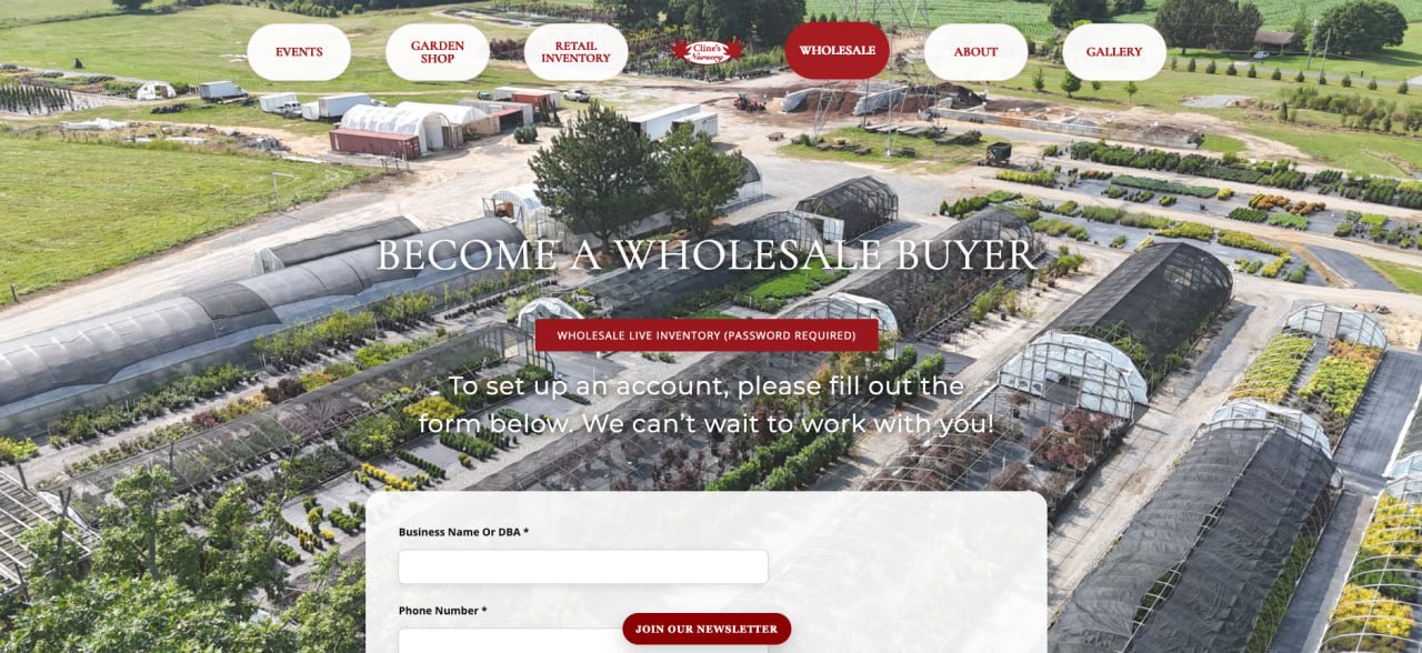 New wholesale page